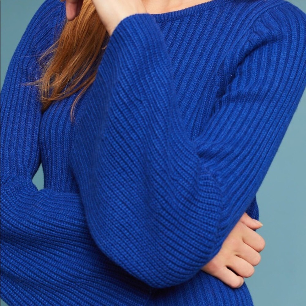 Anthropologie Moth Sweater Blue New Casco Bay NWT - Picture 3 of 8